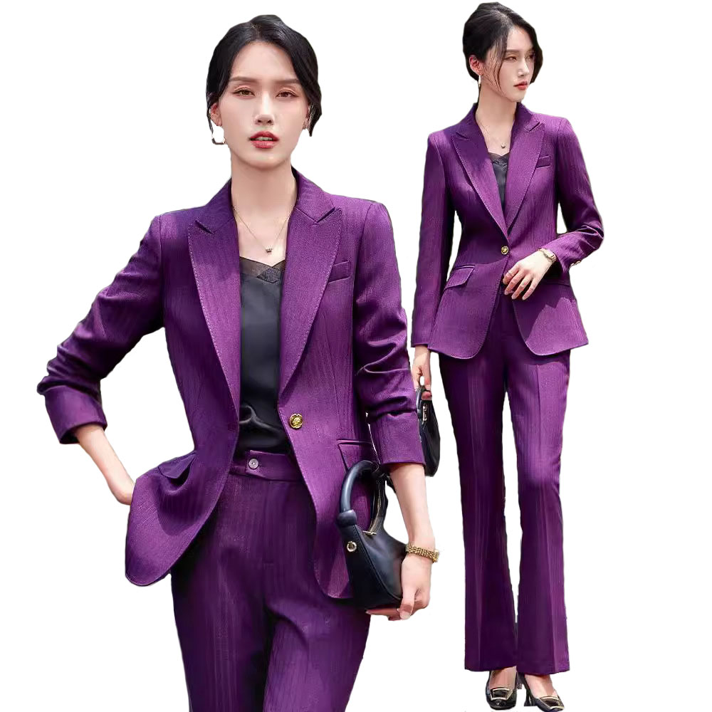 Formal Uniform Designs Women Business Suits Autumn Winter Elegant Striped for Ladies Office Work Wear OL Styles Blazers