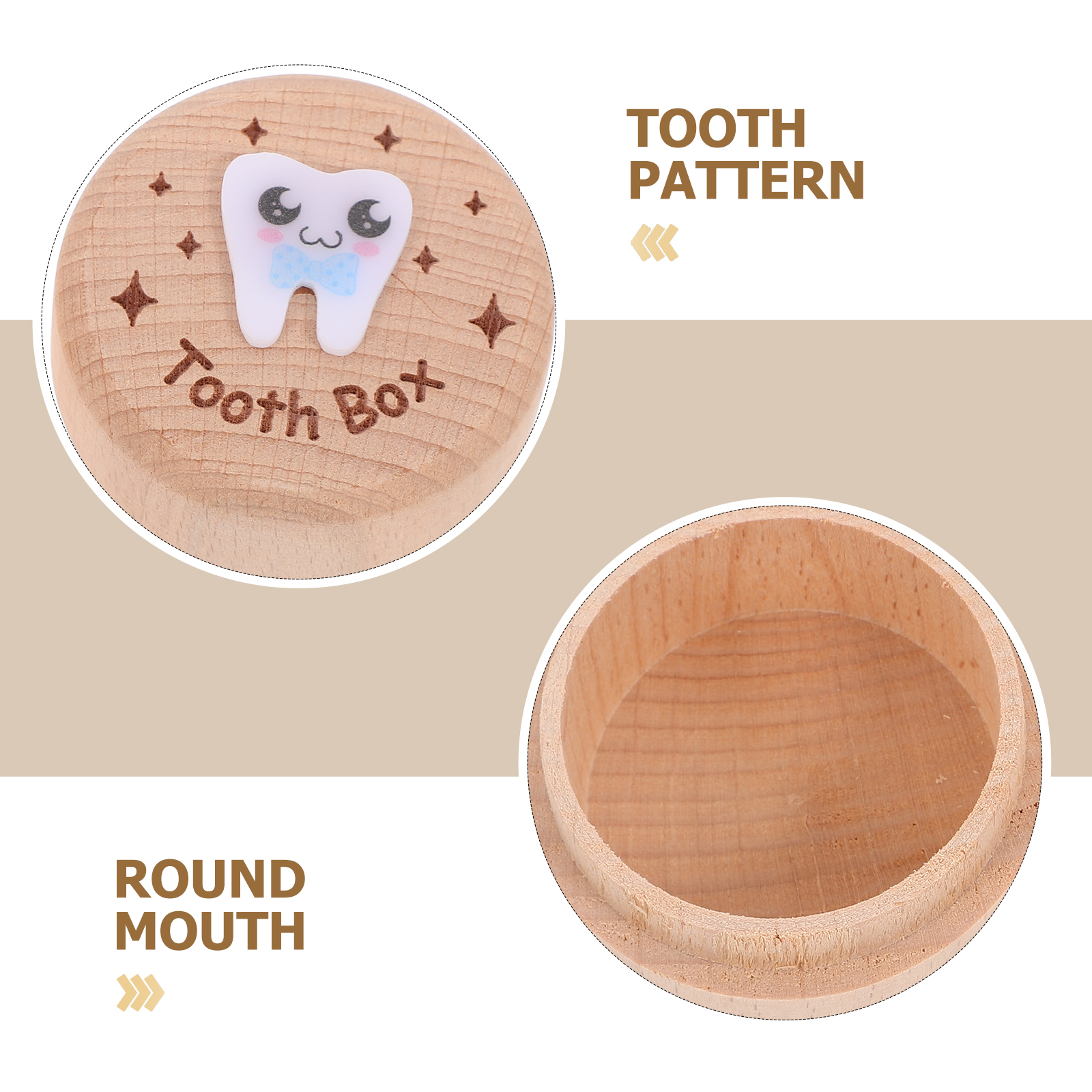 Wooden Baby Tooth Toddlers Container Fetal Hair Case Portable Teeth Kid Tooth Holder Small Trinket Box Modern Minimalist