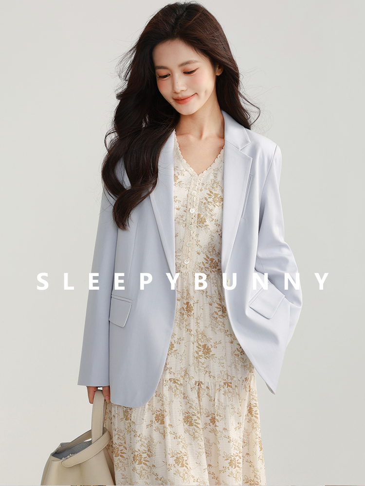 Elegant Slim Fit Blazer for Women with Shoulder Pads Korean Style Casual Office Suit Jacket Long Sleeve Lightweight Outerwear