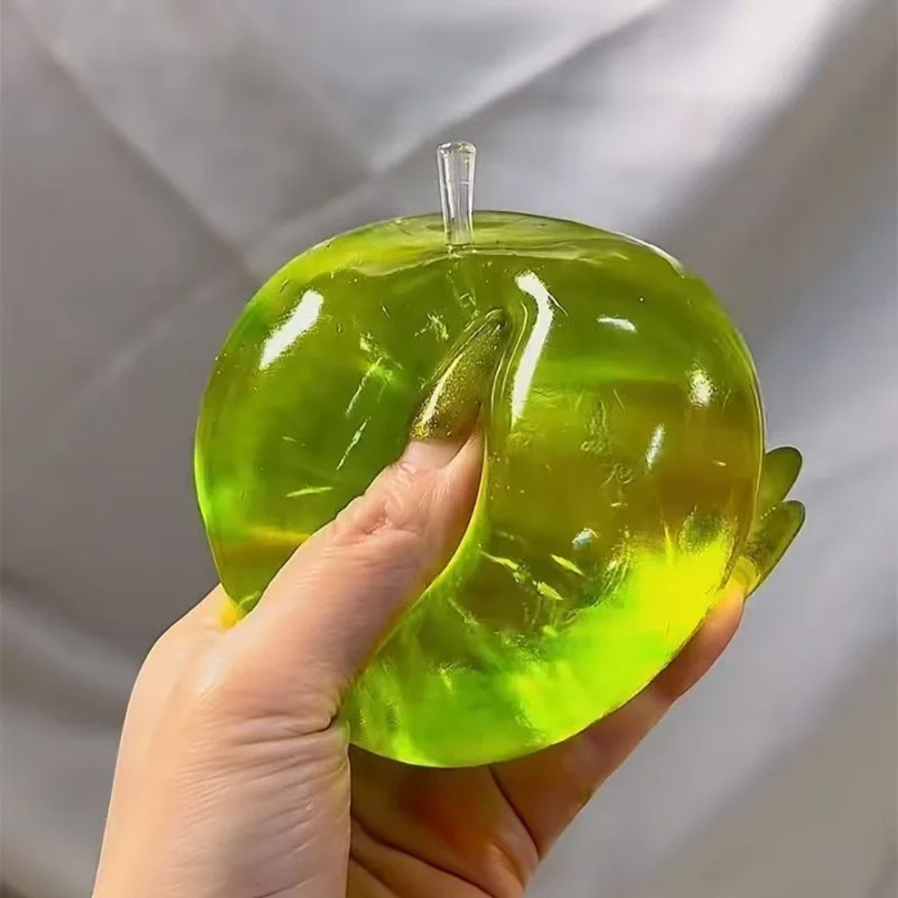 Squishy Green Apple Stress Ball  Soft Fidget Sensory Toy for ADHD Autism Slow Rebound Squeeze Toy for Adults Kids Christmas Gift