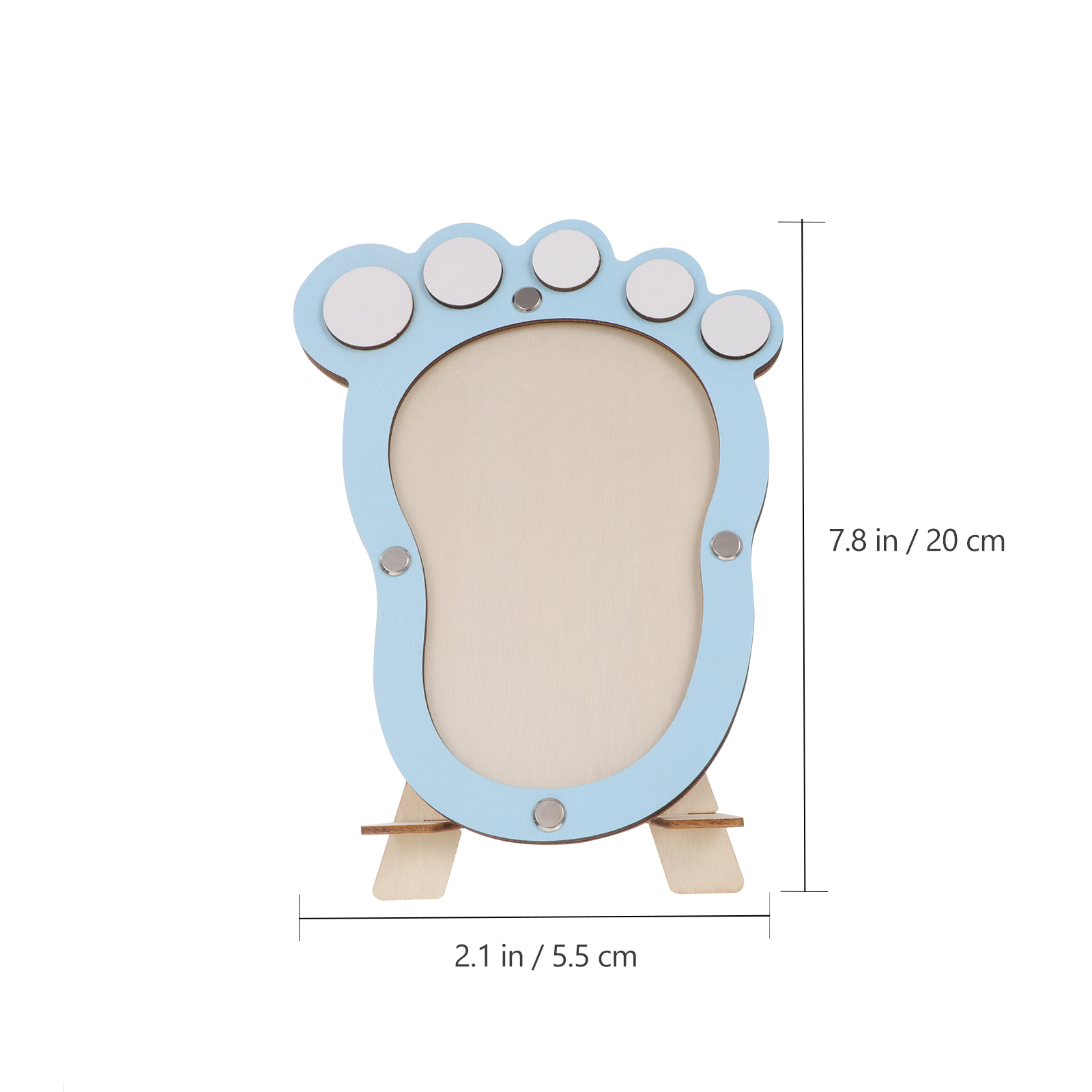Wooden Baby Footprint Photo Frame First Year Milestones Blue Durable Material Newborn Girl Boy Keepsake Pregnancy Decor Creative