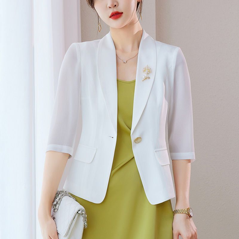 2025 Autumn Casual Blazer For Woman Elegant Lapel Long Sleeve Single Button Suit Jackets Coats Office Wear Outerwear