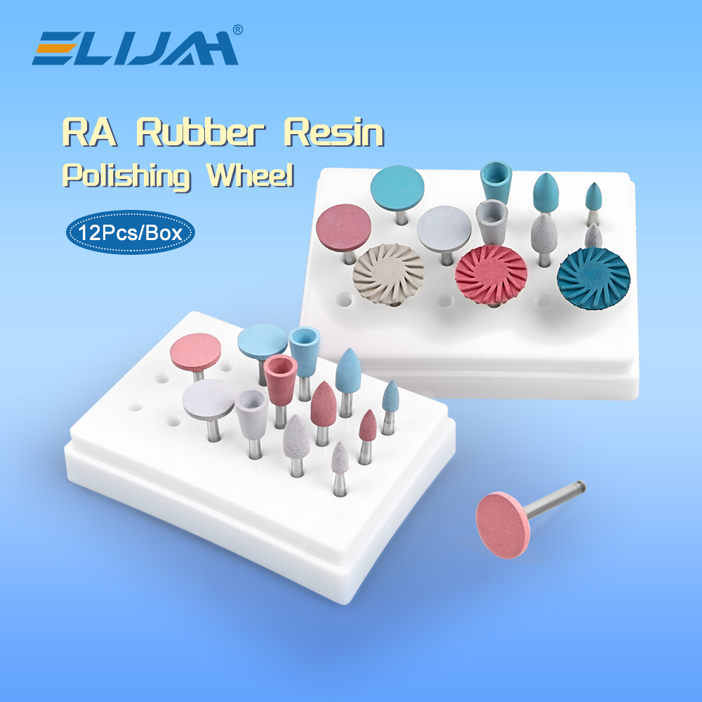 12Pcs/box Dental RA Rubber Resin Polishing Wheel Composite Resin Grinding and Polishing Set Spiral Polishing Wheel Dentist Tool