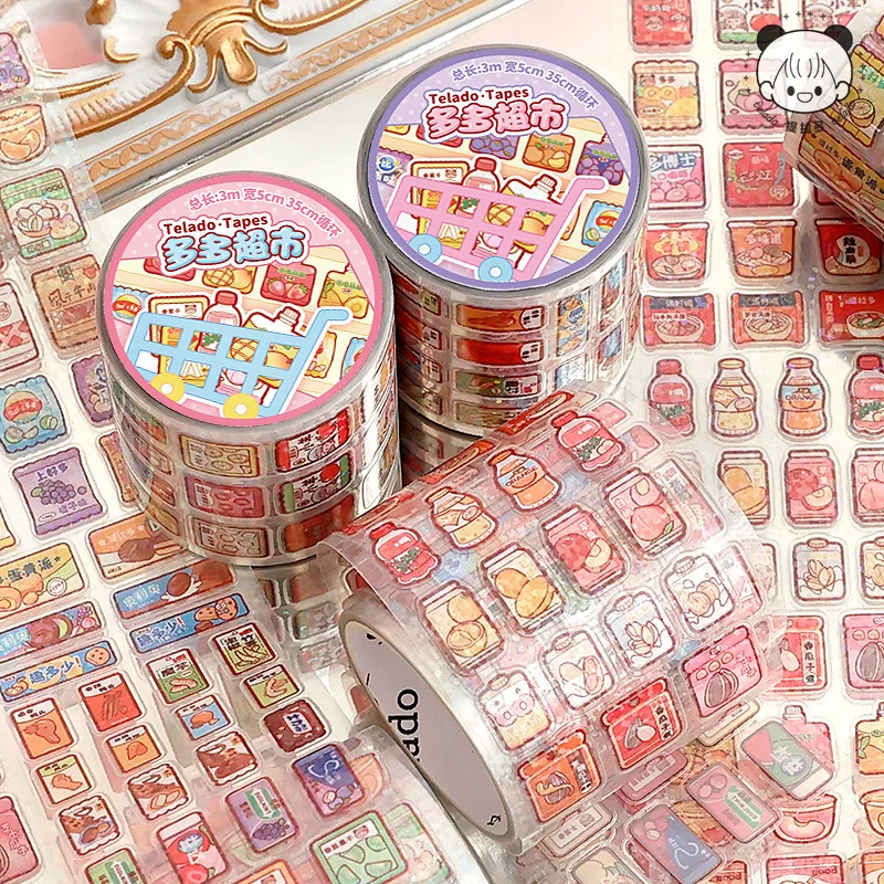 3M Graffiti Hand Tent PET Waterproof Supermarket  Foods And Drink Tape Cute Cartoon Creative Decorative Stickers Back To School