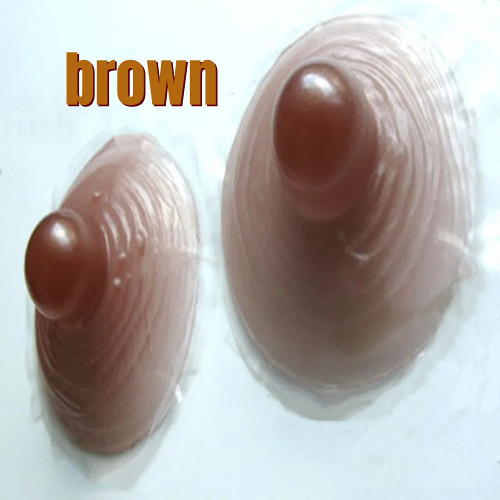 Silicone Simulation Nipple CD Cross Dressing Real Natural Soft Brown ﻿