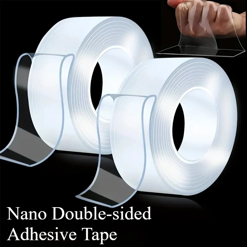 1 Rolls Nano Tape Double Sided Tape Transparent Reusable Waterproof Adhesive Tapes Clear Mounting Tape 1mm Thickness