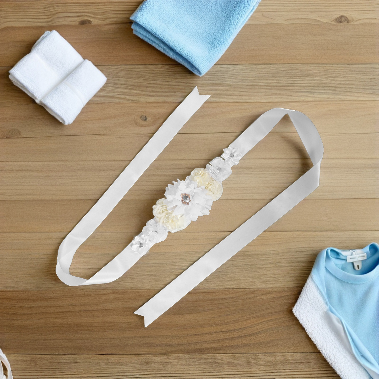 1 Set Floral Maternity Adjustable Pregnancy Band Comfort Support Baby Shower Photography Decorations Belly Bridal Shower Bridal