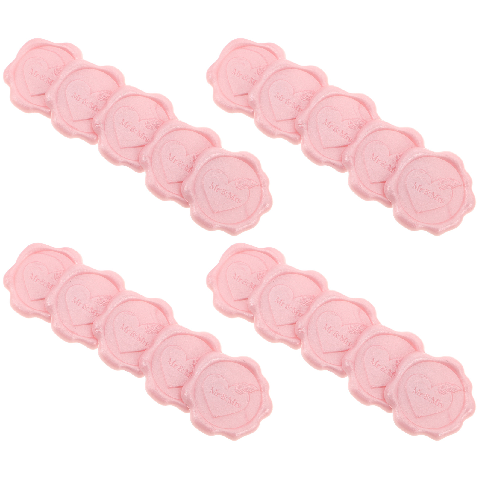 50 Pcs Wedding Hot Paint Wax Invitation Seals Wrapping Heart Pattern Stickers Holiday Self-adhesive for Invitations Invite