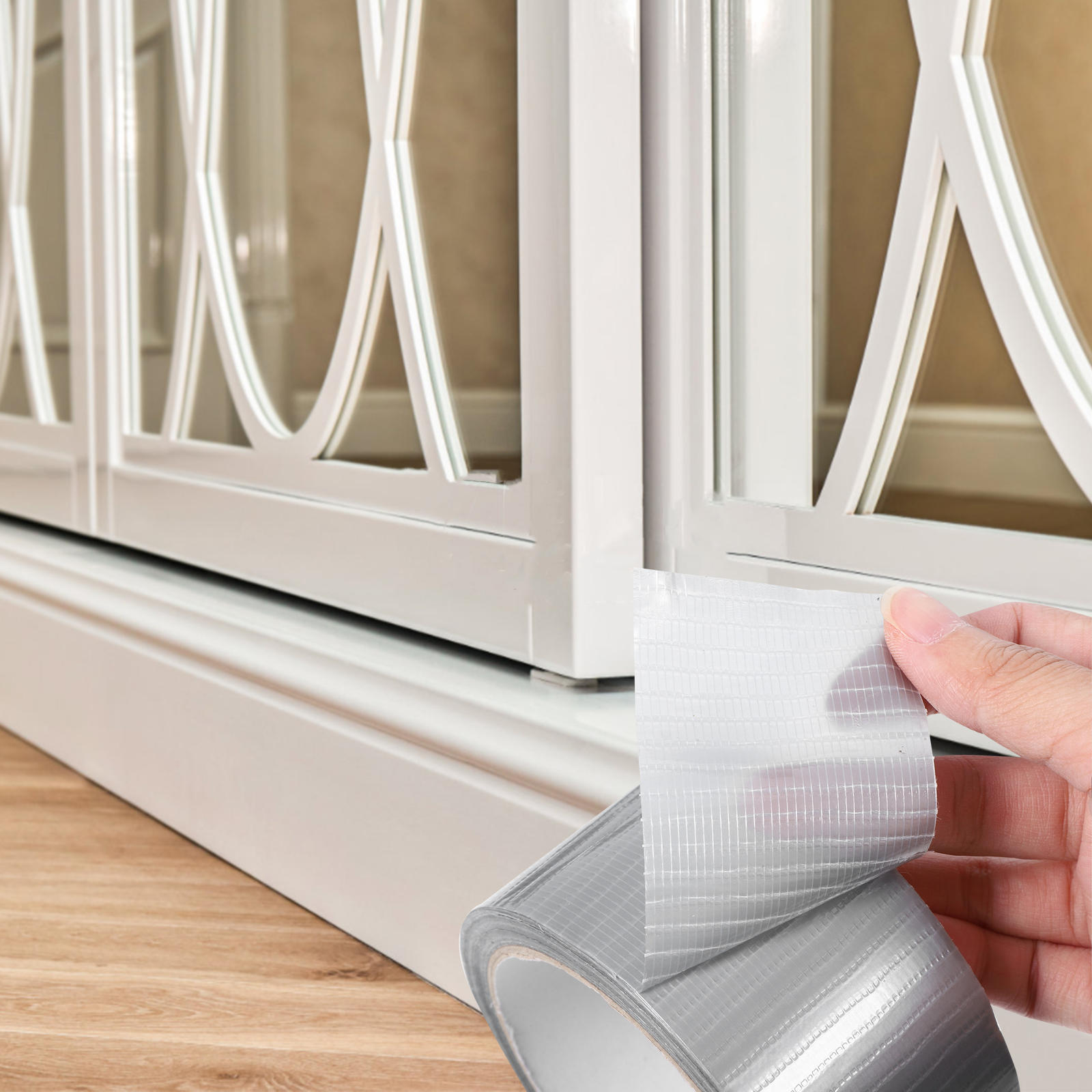 Windproof Tape Weather Seal for Windows Weatherproof Water Stripping Door and Sealing Silver