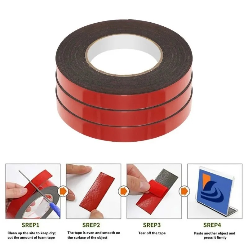 1pcs 10/20/23/24mm Wide Super Strong Double side Adhesive Foam Tape for Mounting Fixing Pad Sticky Decoration