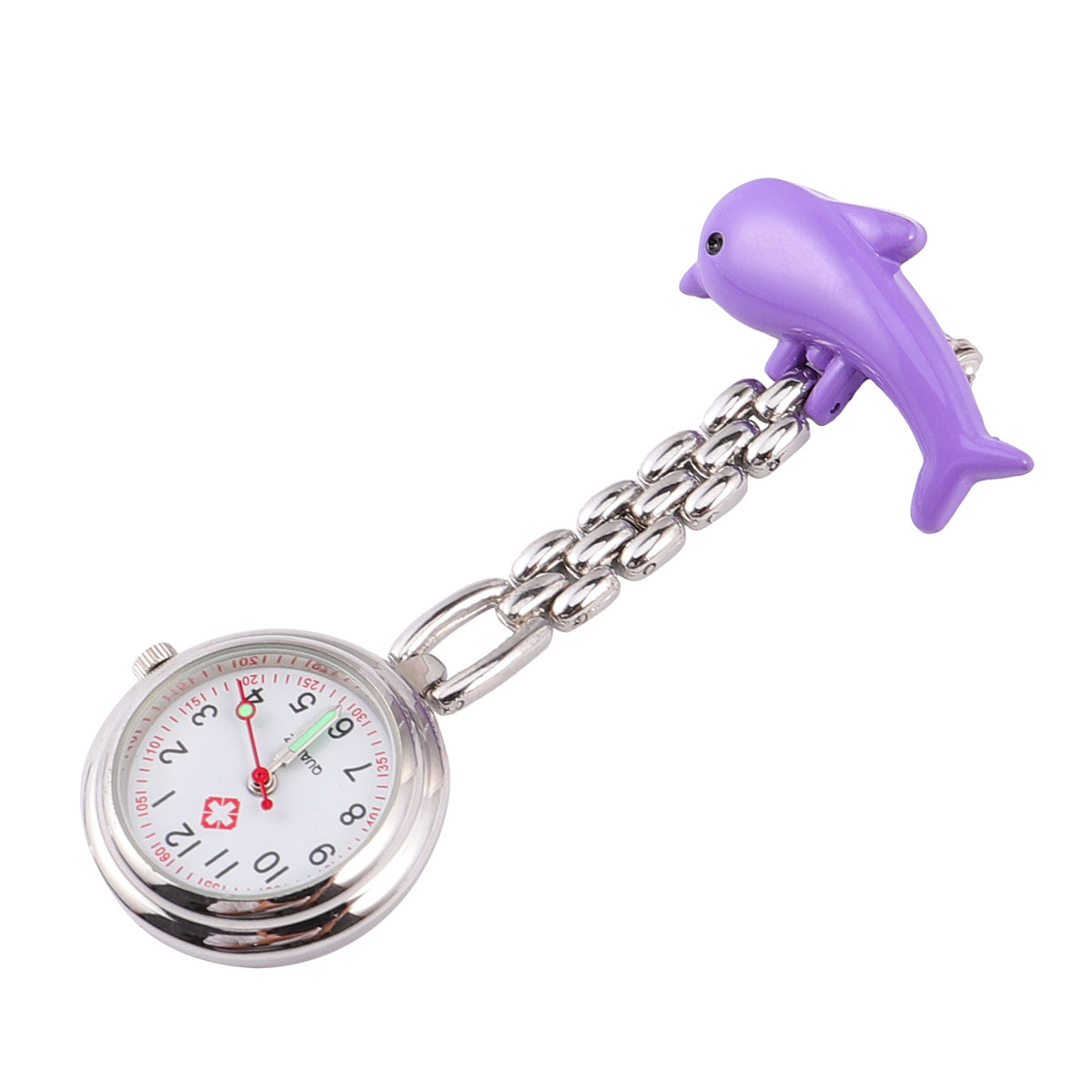 Luminous Pocket Zinc Alloy Doctor Chest Watch Durable Hanging Watch For Decoration Dolphin Design Easy Read Perfect Workmanship