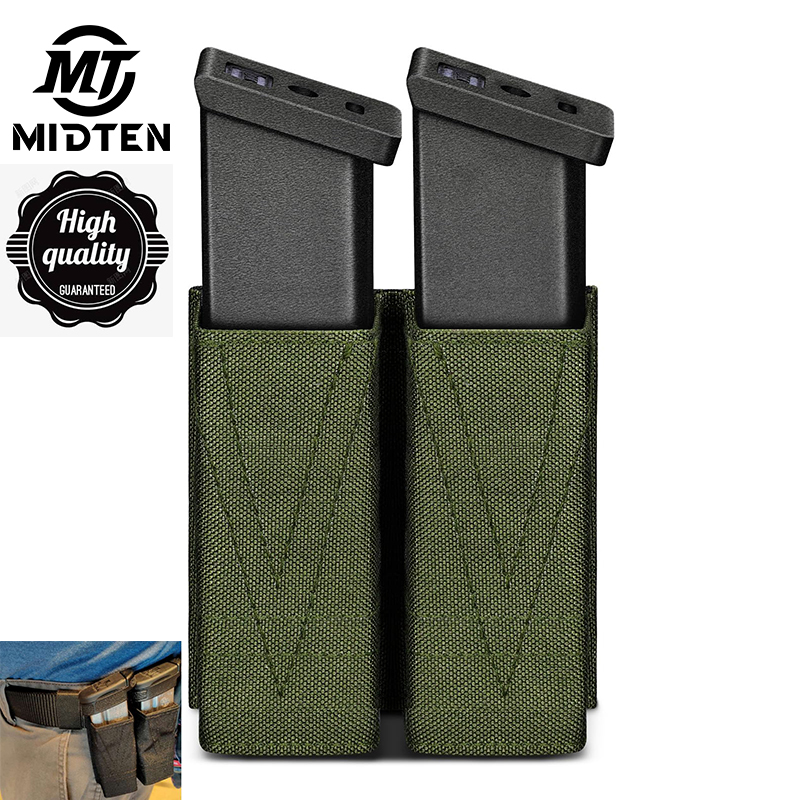 MIDTEN Magazine Pouch Double Pistol Mag Pouch with Quick Release Insert Molle Universal Magazine Pouches