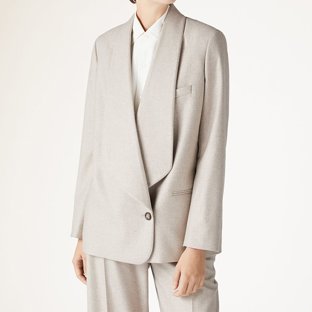 Single-Button Blazer Shawl Collar women's Jackets for Office Casual Evening Gatherings.