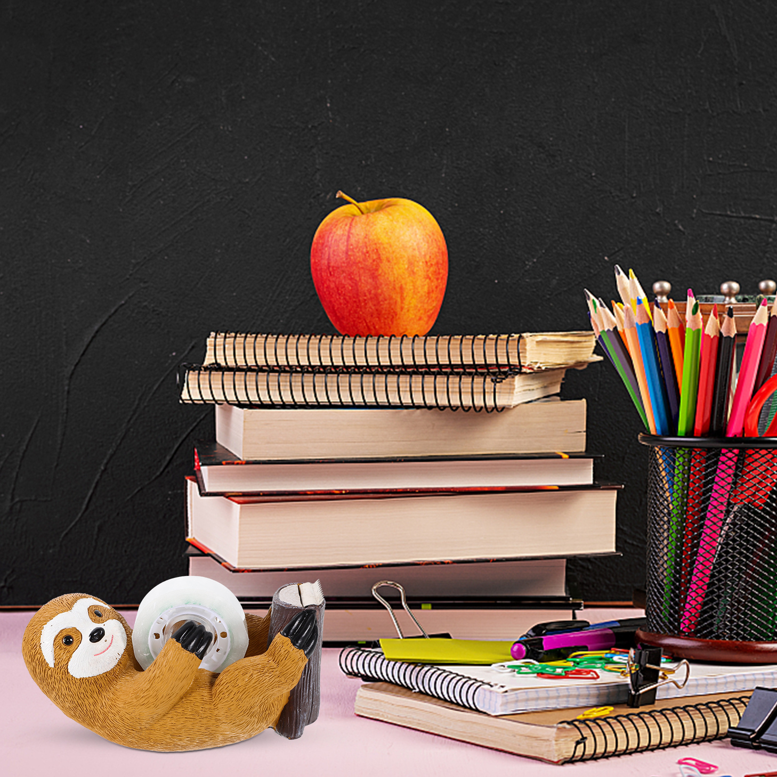 Cartoon Animal Ornaments Tape Storage Holder Desktop Dispenser Resin Modeling Dispensers