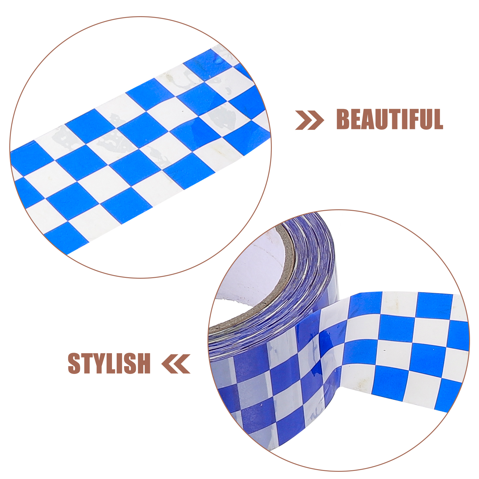 2 Rolls Plaid Sealing Tape Colorful Decorative Package for Shipping Packaging Refill Duct Packing Tapes Bopp Goods