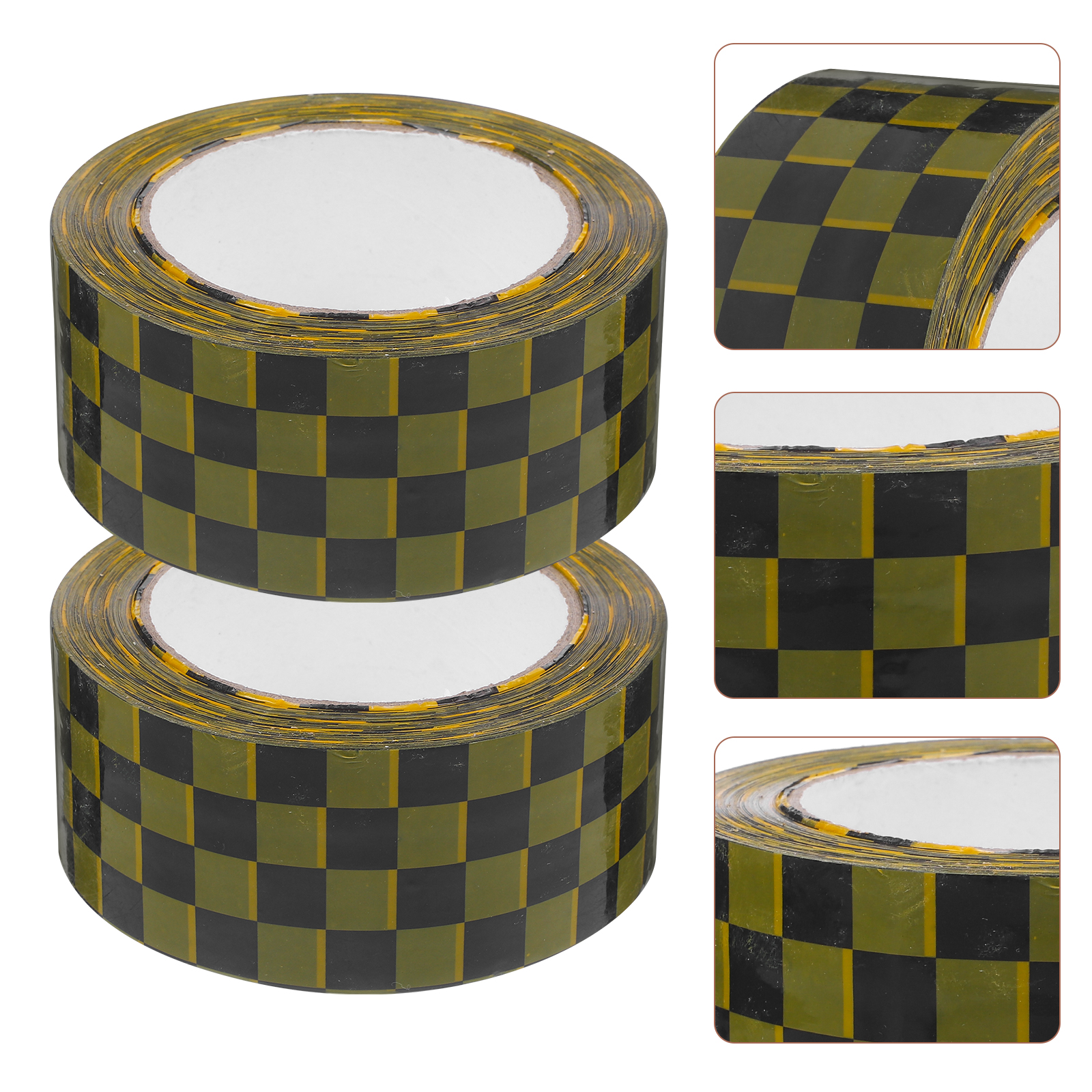 2 Rolls Plaid Sealing Tape Duct Packaging Packing Small Checkerboard for Boxes Bopp Colored