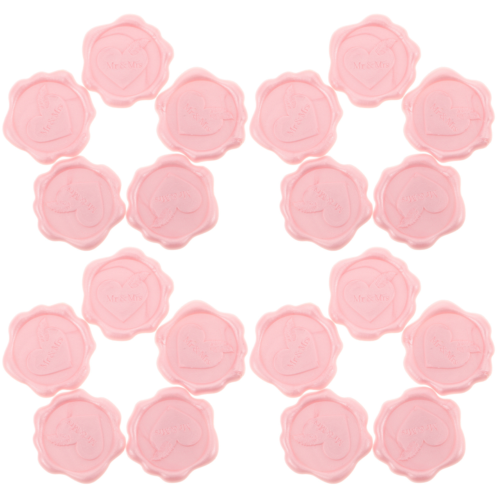 Wedding Hot Paint Wax Holiday Invitation Stickers Self-adhesive Heart Pattern Seals Envelope