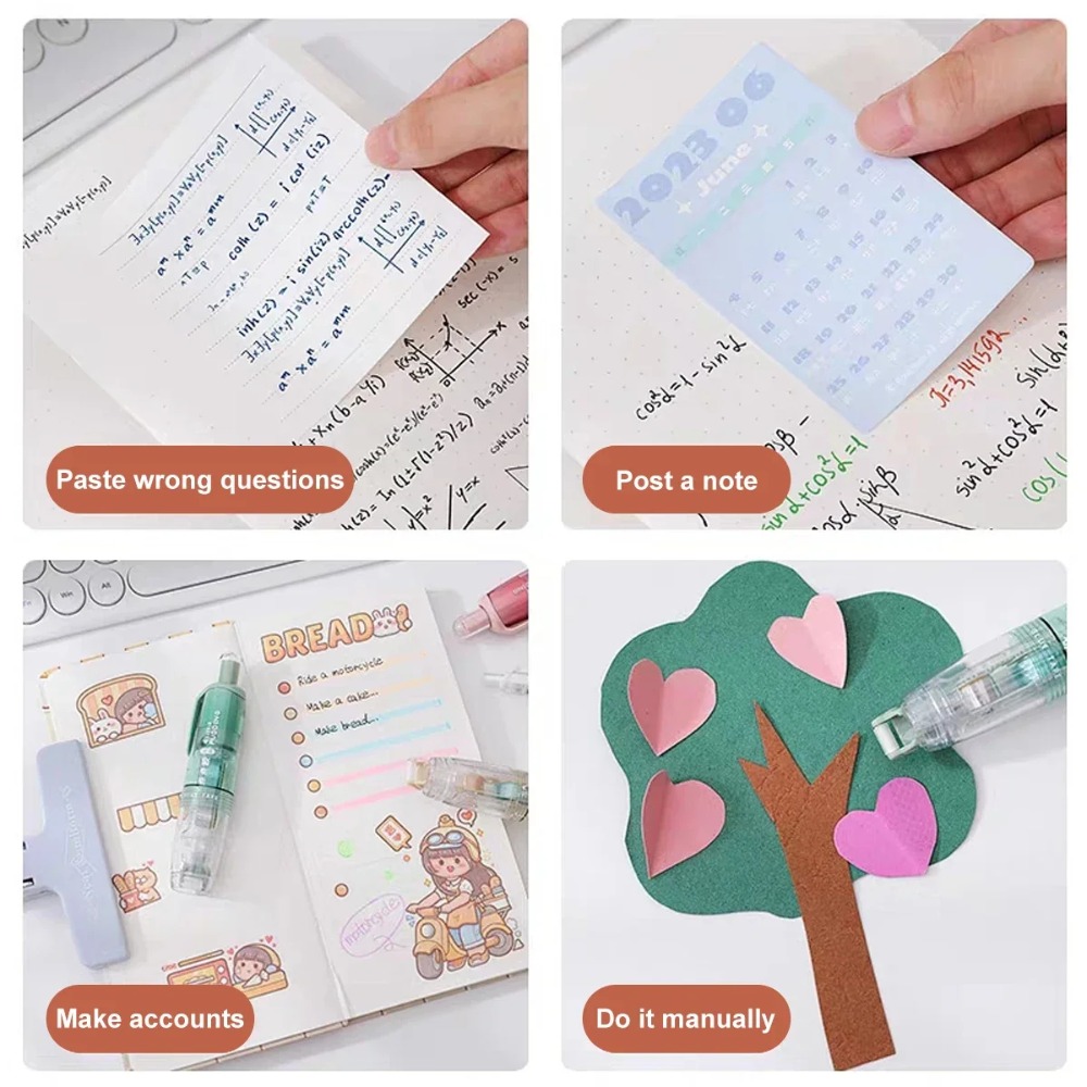 Double-sided Adhesive Press Spot Glue Pen High Viscosity Replaceable Core Correction Tape Glue Tape Stationery Large Capacity