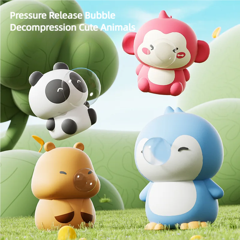 Cute Capibara Animal Spitting Bubbles Squish Squeeze Toy Anxiety Stress Relief Sensory Antistress Toys For Adults Kids Toys Gift