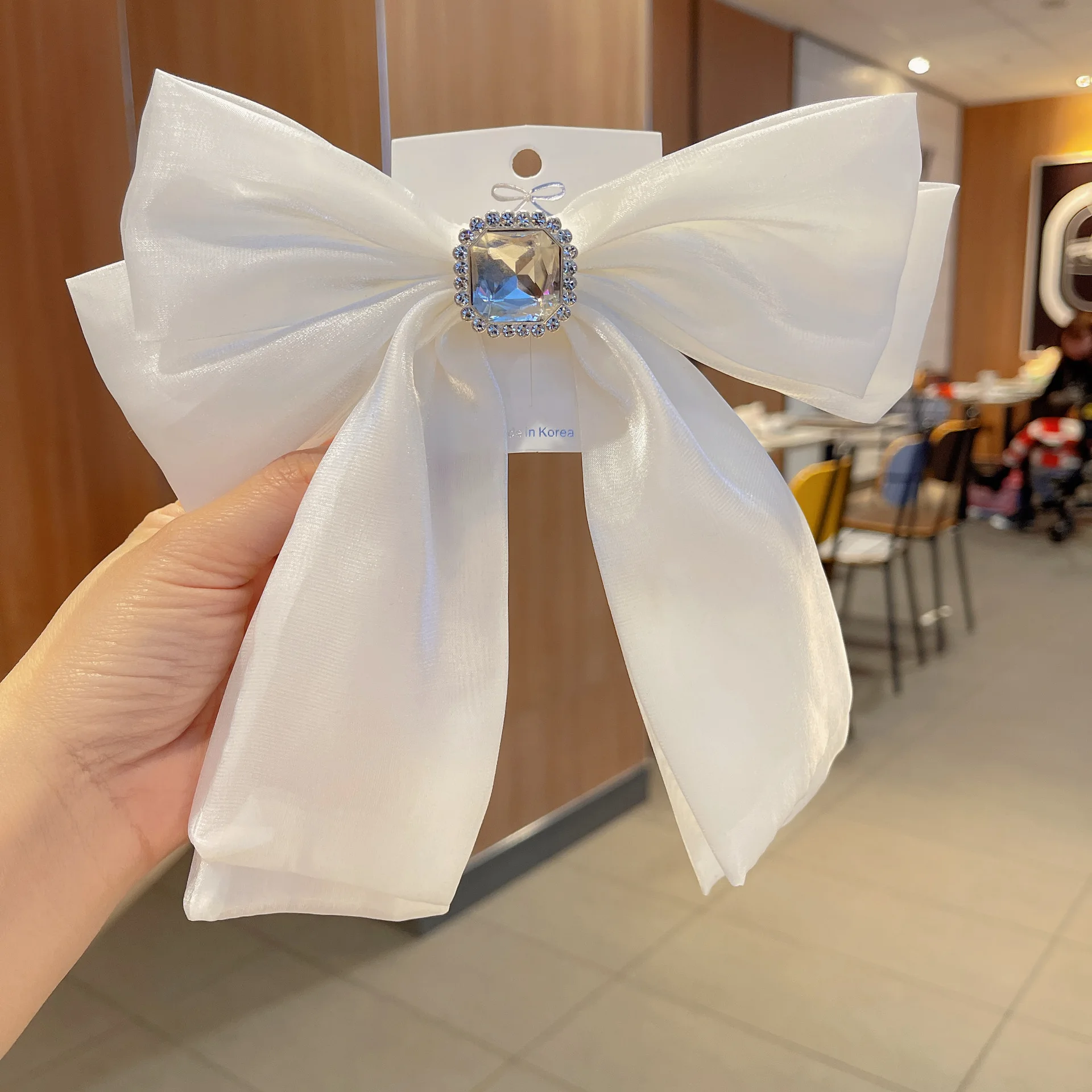 Korean Women&#039;s Bow Tie Ribbon White Crystal College Style Shirt Accessories Collar Flowers Pins Gift for Women Handmade Jewelry
