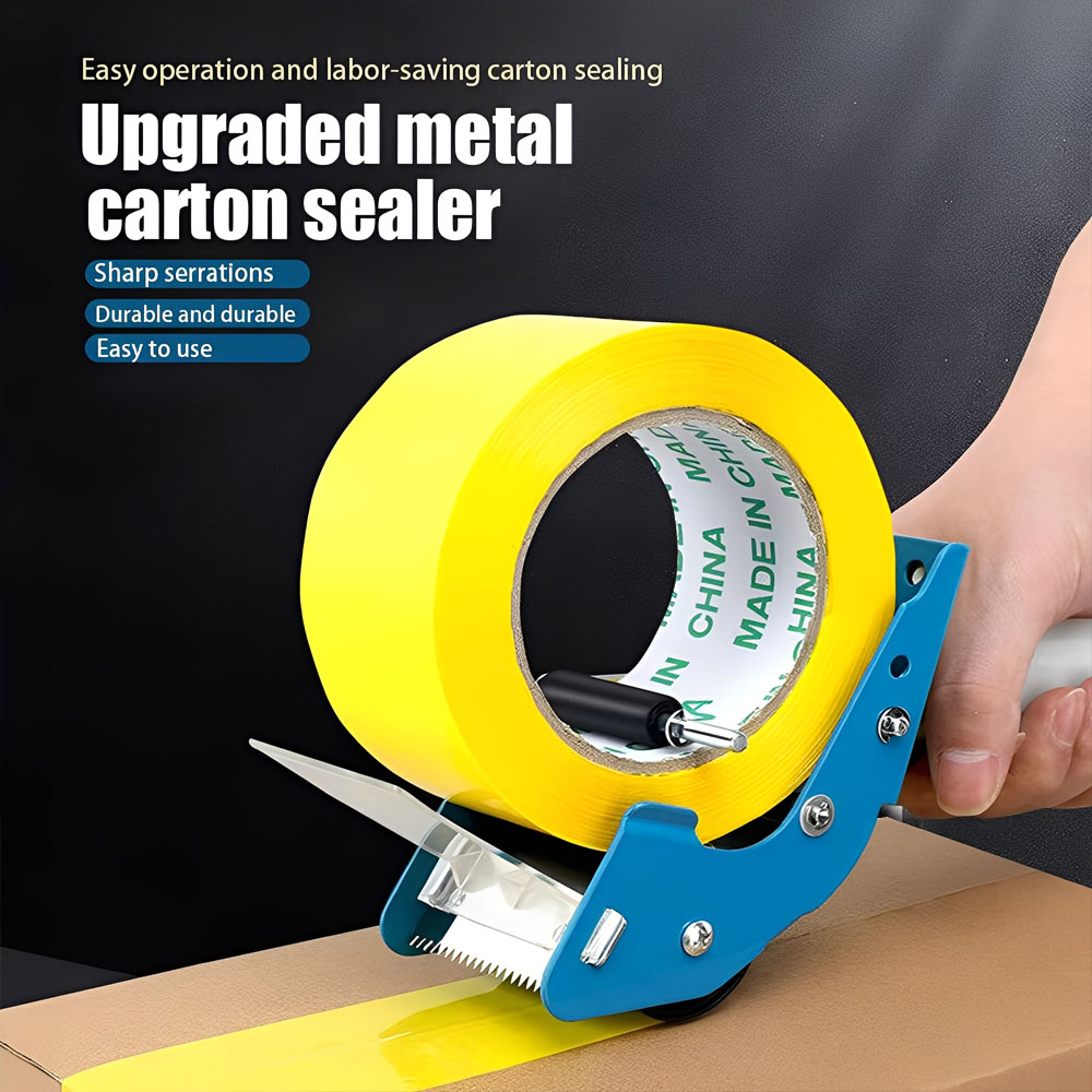 1PC comfortable grip tape dispenser (handle color random), does not include tape, ideal for warehousing and logistics.