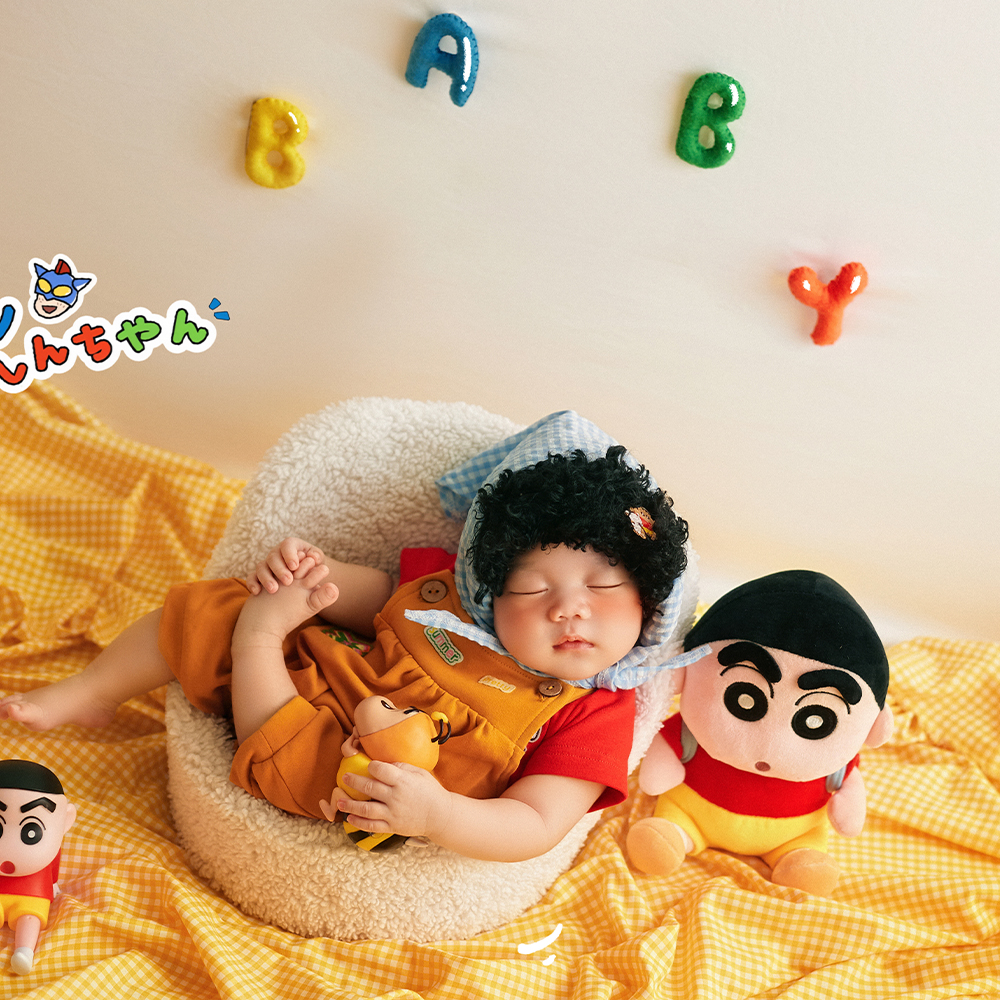 Newborn Photography Props Kit Baby Costume+Wig Headscarf Plush Toys Letters Decor Props Studio 0-1 Month Baby Shoot Accessories