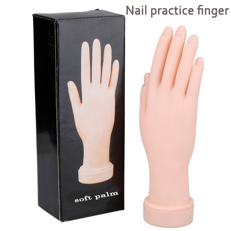 Artificial fingernail practice mold made of PVC soft plastic that can bend