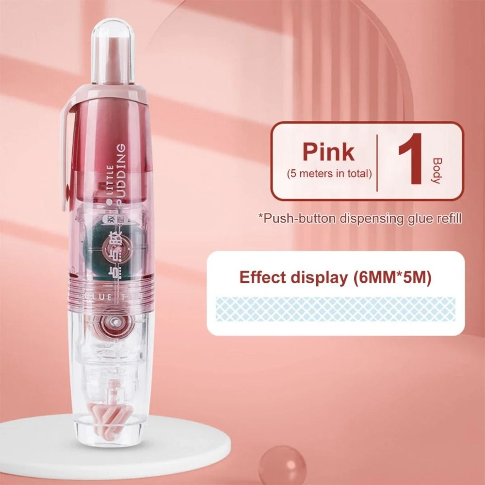 Double-sided Adhesive Press Spot Glue Pen High Viscosity Large Capacity Correction Tape Glue Tape Stationery Replaceable Core