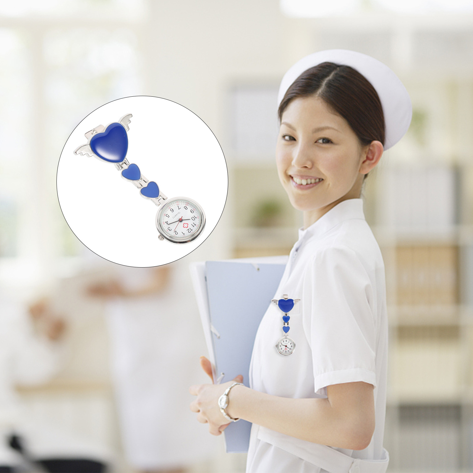 Quartz Watch Clip on Pocket Nurse Fob with Brooch Gift Pendant Watches for Women Student Fashion