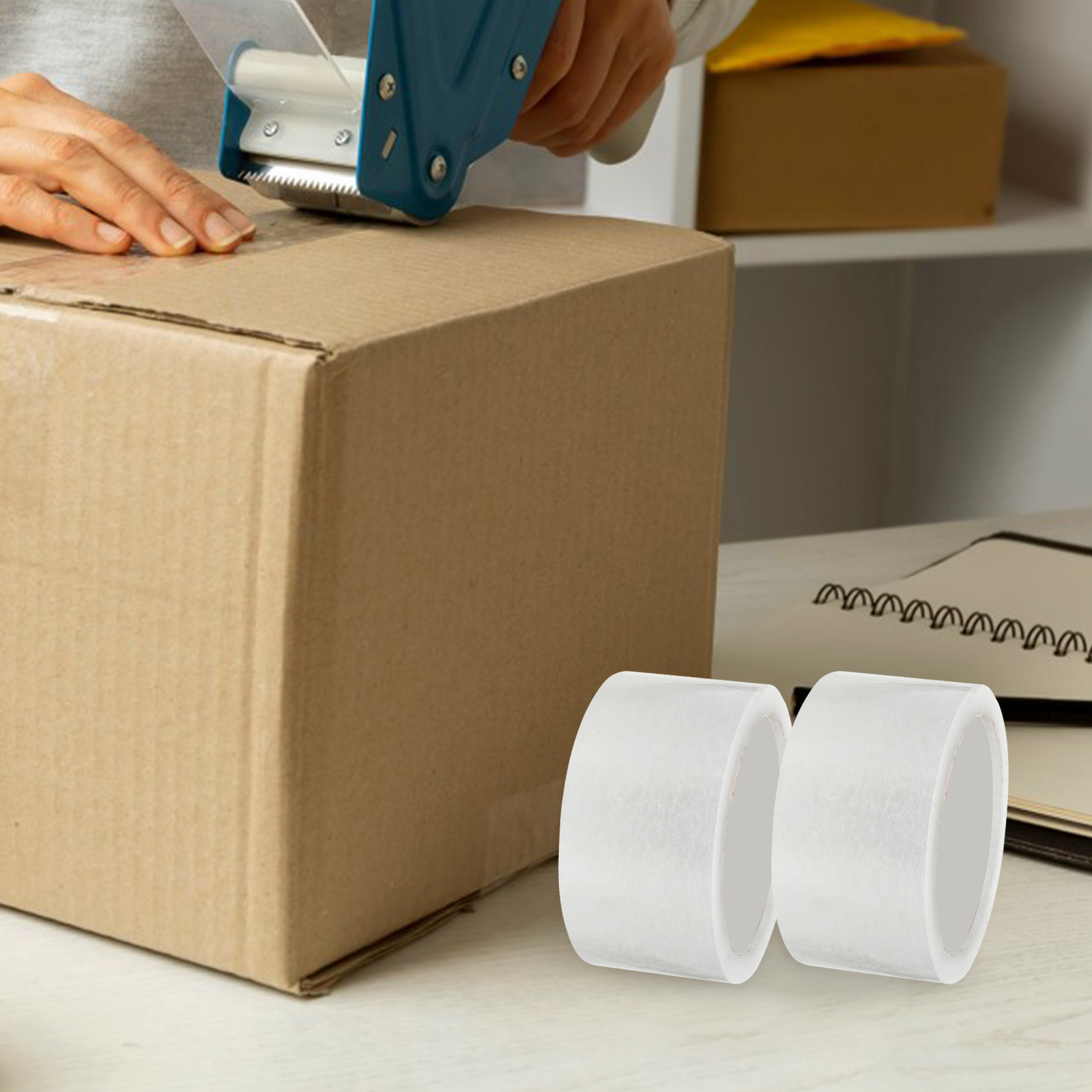 4 Rolls Sealing Tape 5cmx55m Transparent Packing Tapes for Carton Box Frame Cover Wide Sticky Packaging Tape Adhesive Supply