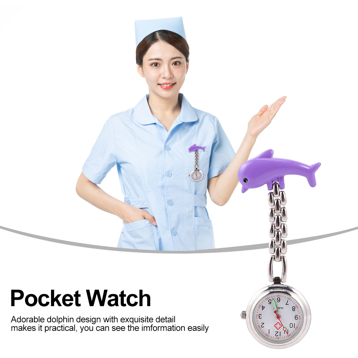 Doctor Chest Chart Noctilucence Watch Luminous Poratble Zinc Alloy Watches for Nurses Clip-on Hanging Woman Personalized Pocket