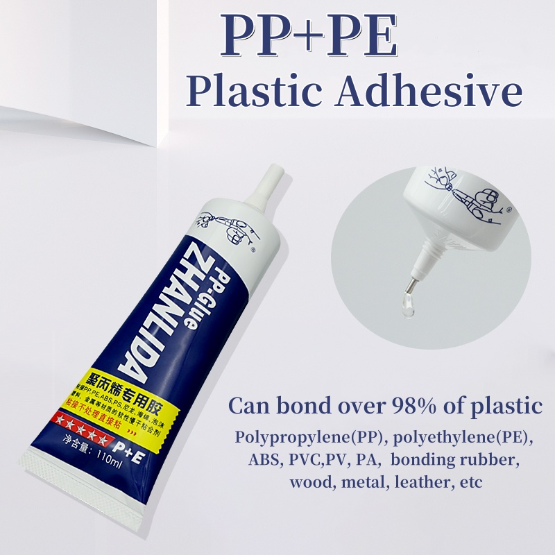 Zhanlida 110ML Transparent Plastic Glue Strong Adhesion For PP PE Silica-rubber ABS Glass Metal Nylon Slow Drying Universal Glue