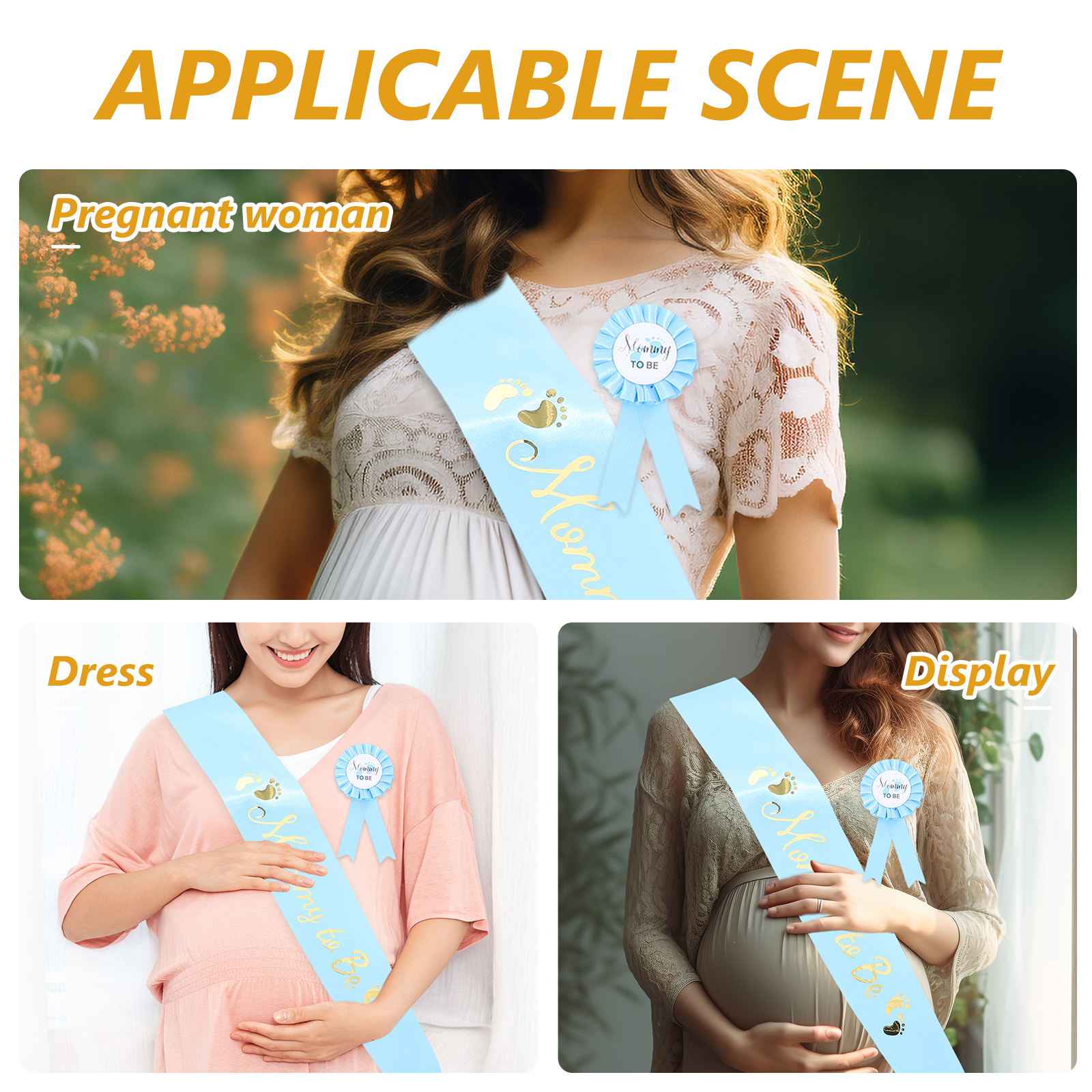 1 Set Waist Sash Dad To Be Badge Pin Mommy Mommy To Be Baby Shower Party Photoshoot Decoration Comfortable Fit For Expecting