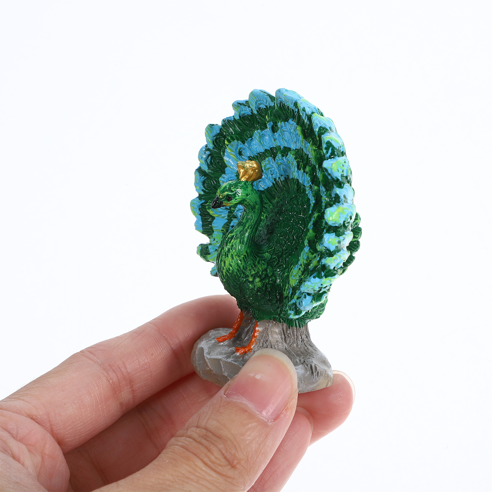 2 Pcs Accessories Peacock Decoration Garden Animal Resin Miniature Lawn Ornament