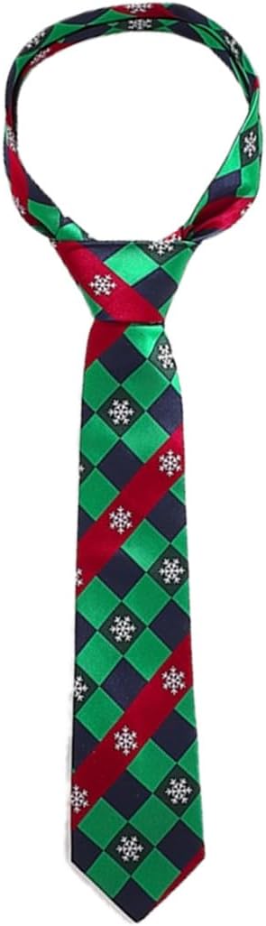 Christmas Neck Tie Holiday Snow Tie Xmas Novelty Neckties Rave Party Festival Accessories for Women and Men One Size