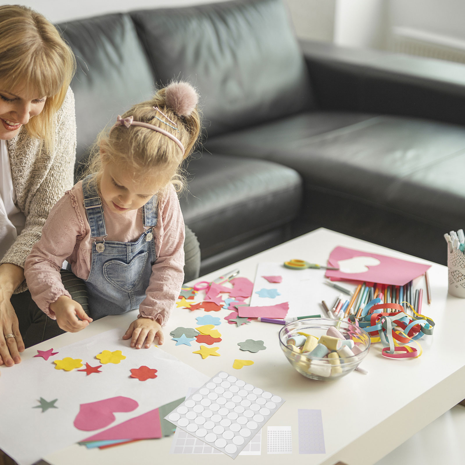 18 Sheets Double Sided Adhesive Sticky Strips For Diy Crafts Art Wall Decor Balloon Fixing Seamless Removable Glue Stickers