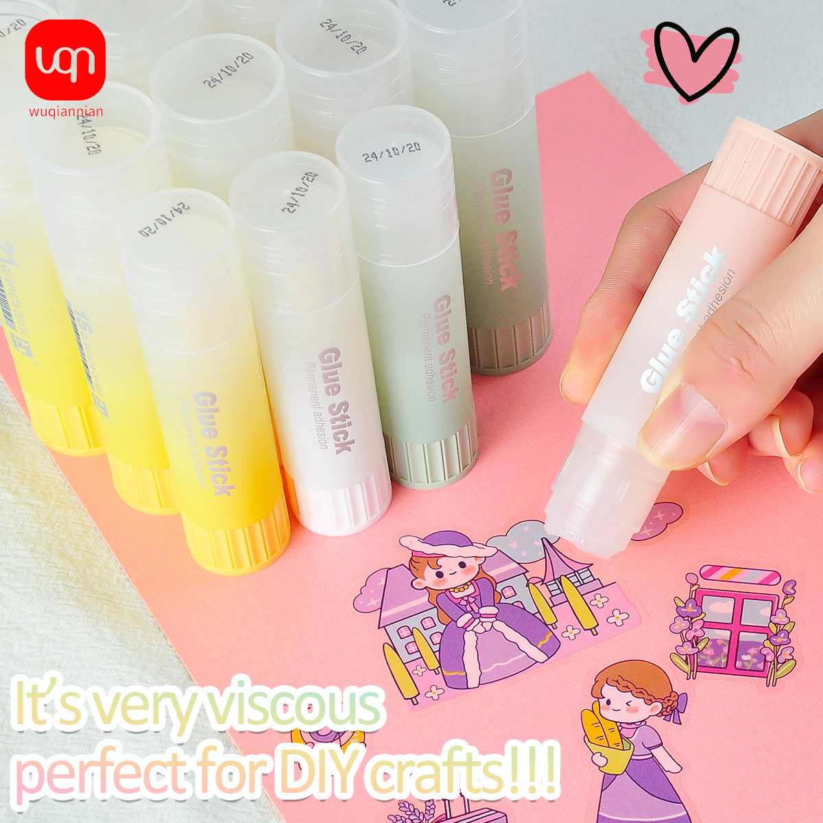 WQN-1/3/5pcs Learning Office Essential, 9g Color High Adhesive Stick, Manual Solid Adhesive Paper/Ticket Paste Back To School