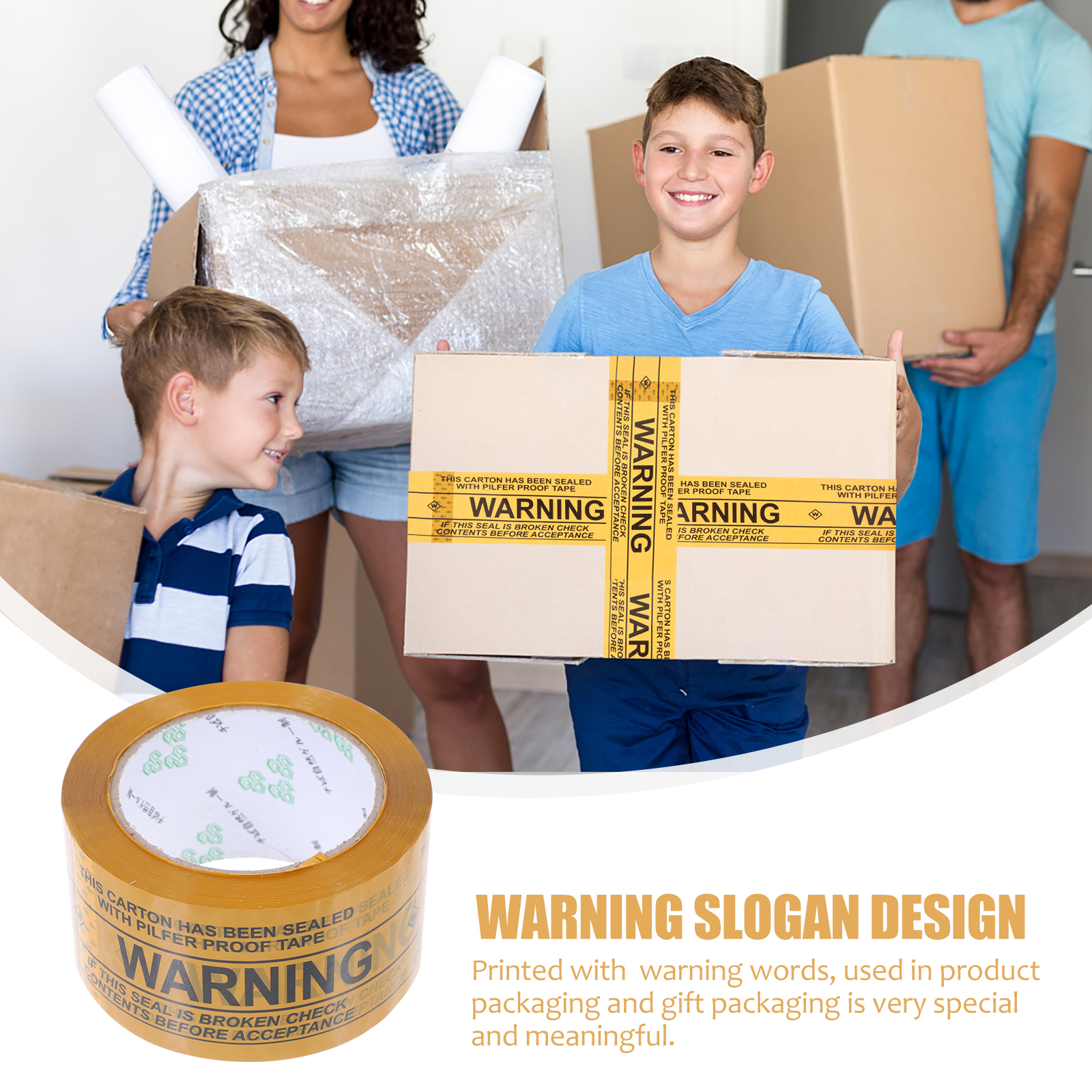 Warning Packing Tape OPP Sealing Strong Shipping Package Practical Slogan Design Attention Delivery Process Wrapping