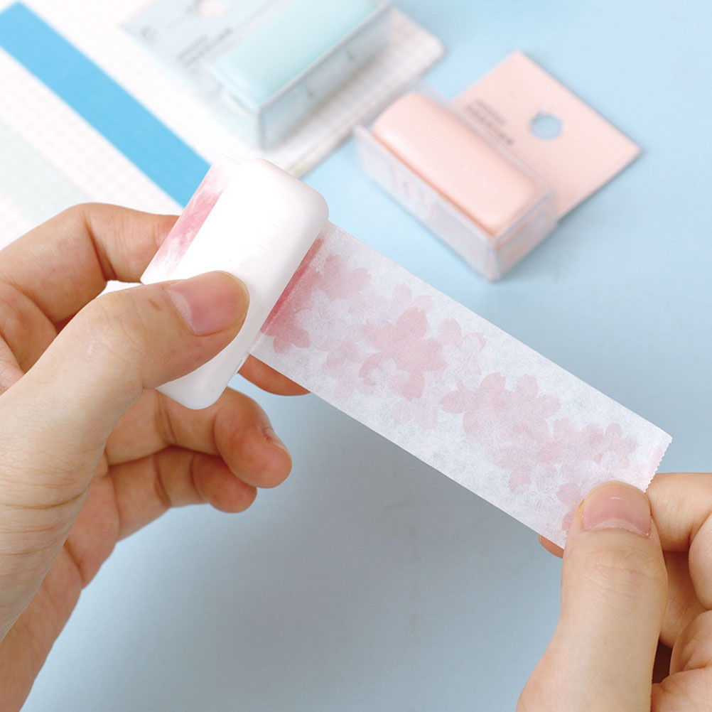 2pcs Masking Tape Cutter Mini Roll Tape Dispenser Portable Diy Organizer For Office Smooth Edge Plastic