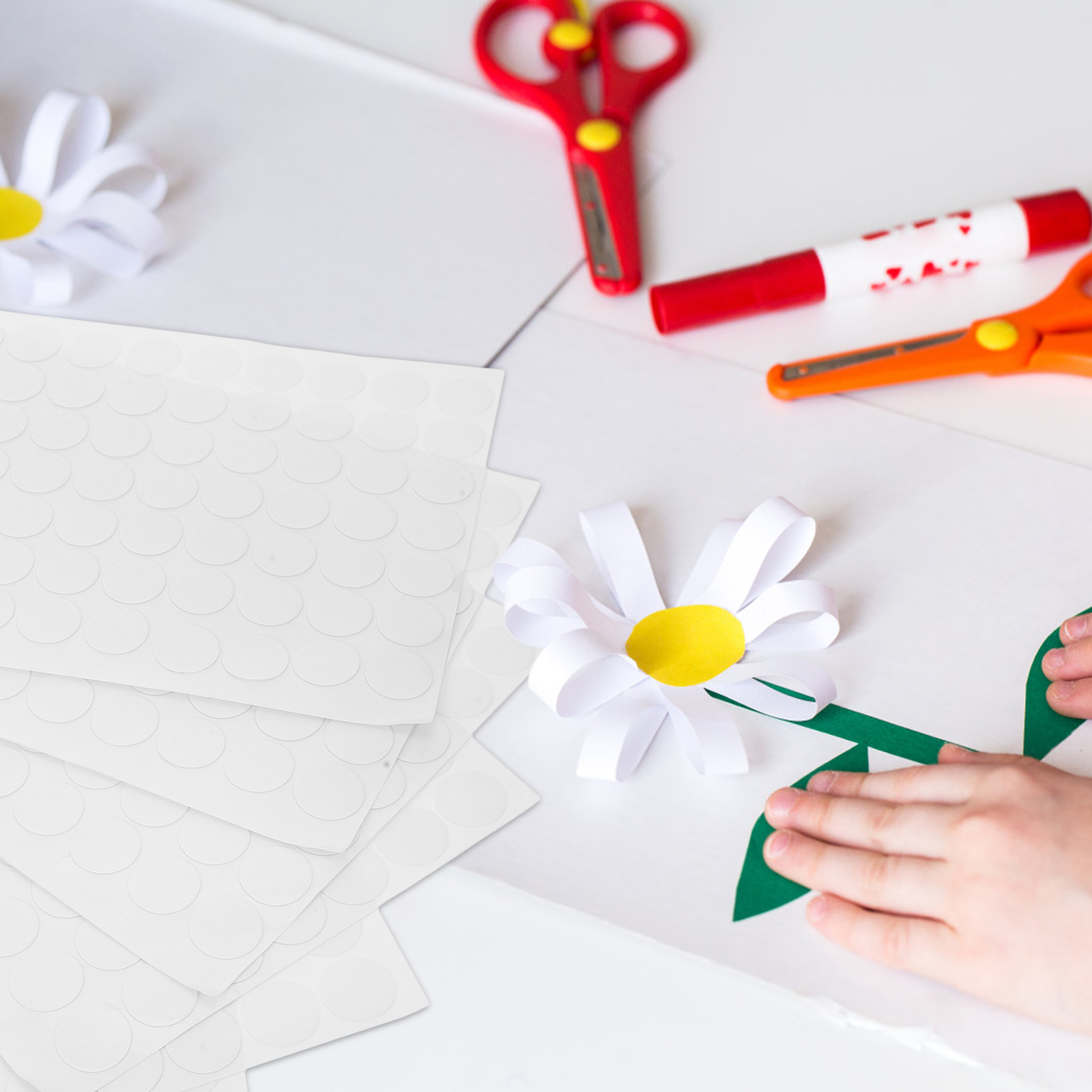 6 Sheets Round Acrylic Sticker Double Side Tape Sided Clear Adhesive Pads Stickers Mounting Tapes