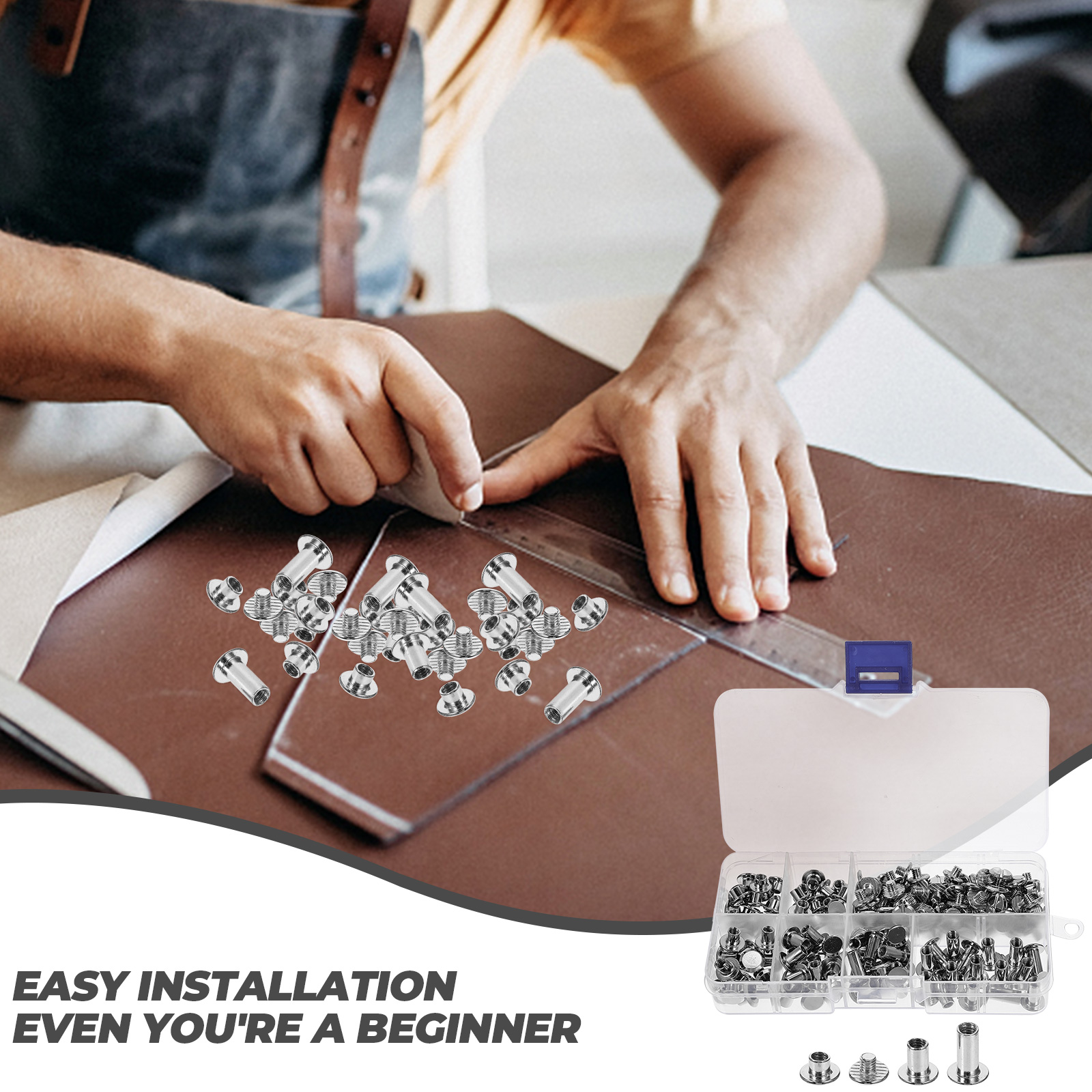 Rivets for Studs Metal Punk DIY Accessories Decorative Rivet Kit Clothing Bags Shoes Rivet Kit