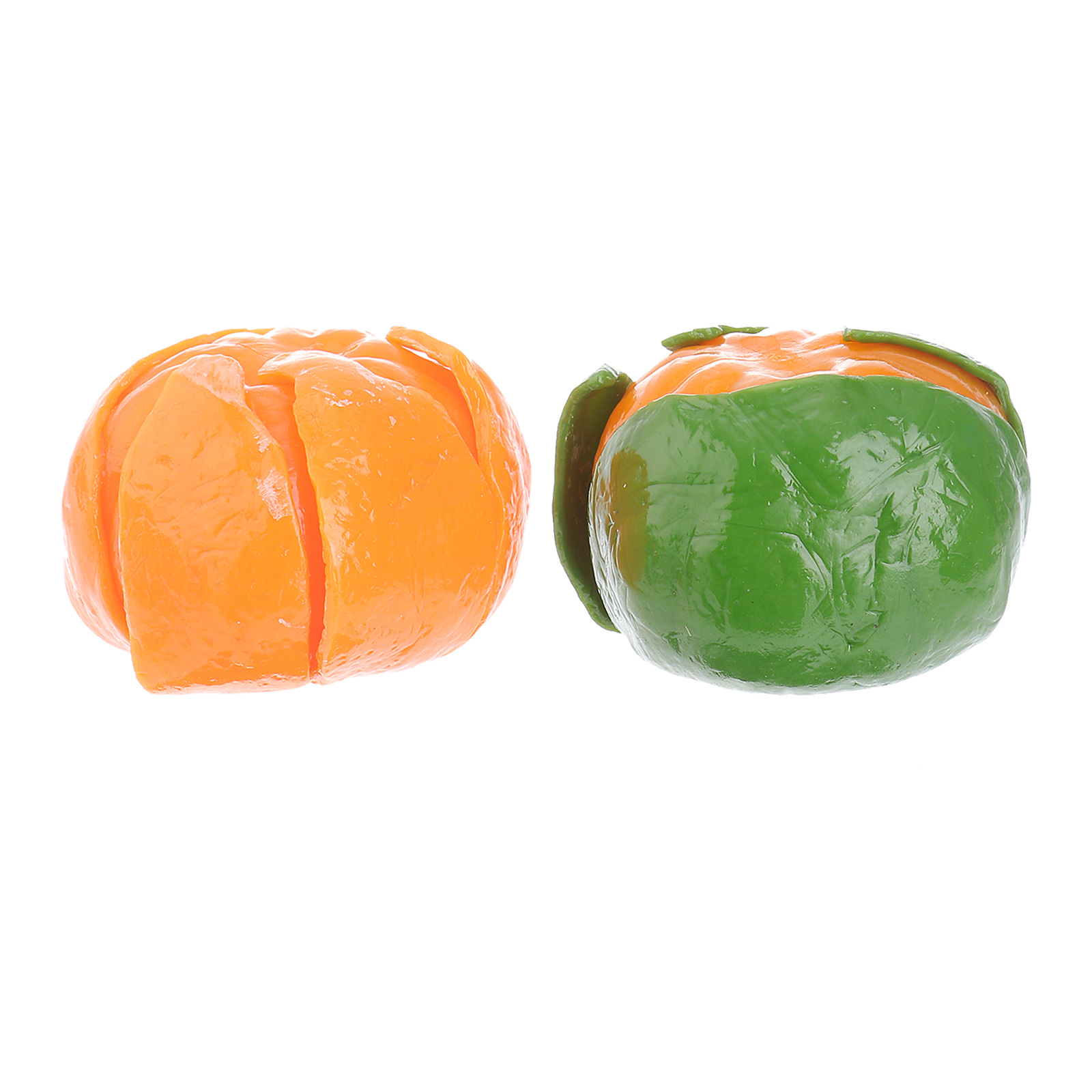 2pcs Orange Shaped TPR Squeeze Toys Decompression Balls Realistic Fruit Design Kids Gifts Pressure Release