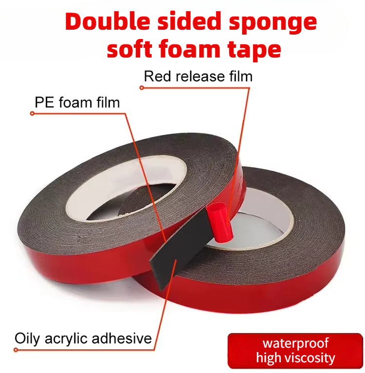 3m/5m Double-sided Foam Sponge Tape Mounting 10/20/23/24mm Fixing Pad Sticky Thickness Super Strong Double-sided Adhesive Tape