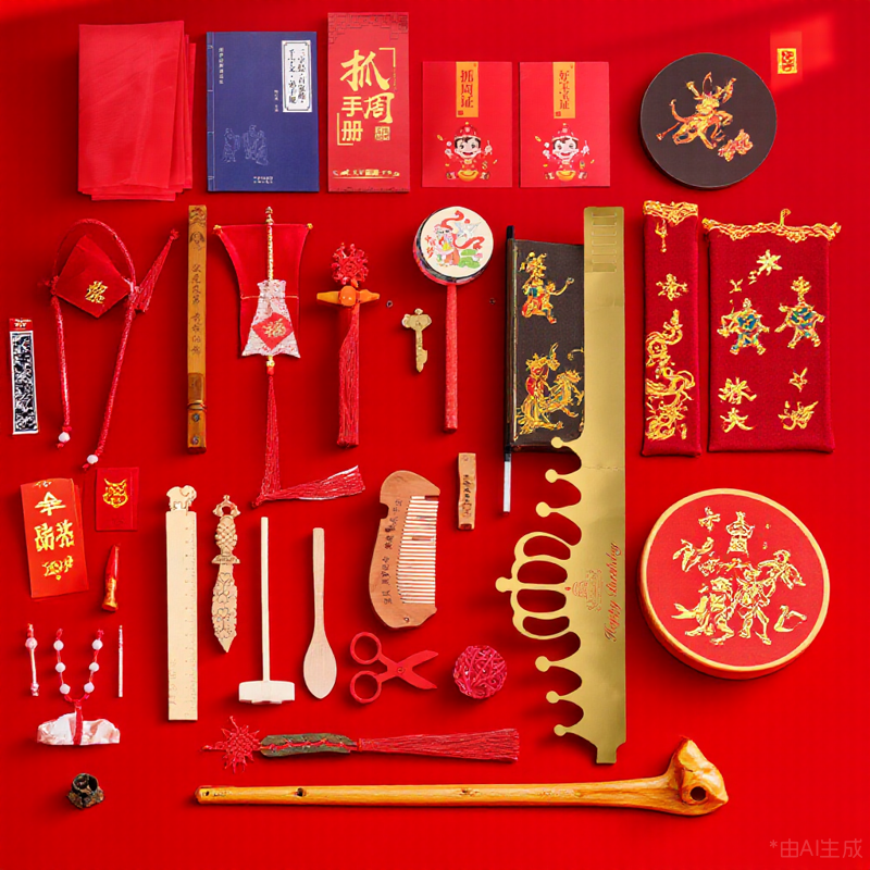 1 set 1 Set Chinese Elements Baby Birthday Gift Infant Plaything Home Decoration Premium Durable Lucky Symbol Newborn Gift Set