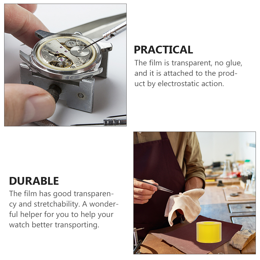 2pcs 2 Rolls Transparent Pvc Protective For Jewelry Repair Stretchable No Glue Electrostatic Adhesion Watch Repair Watch