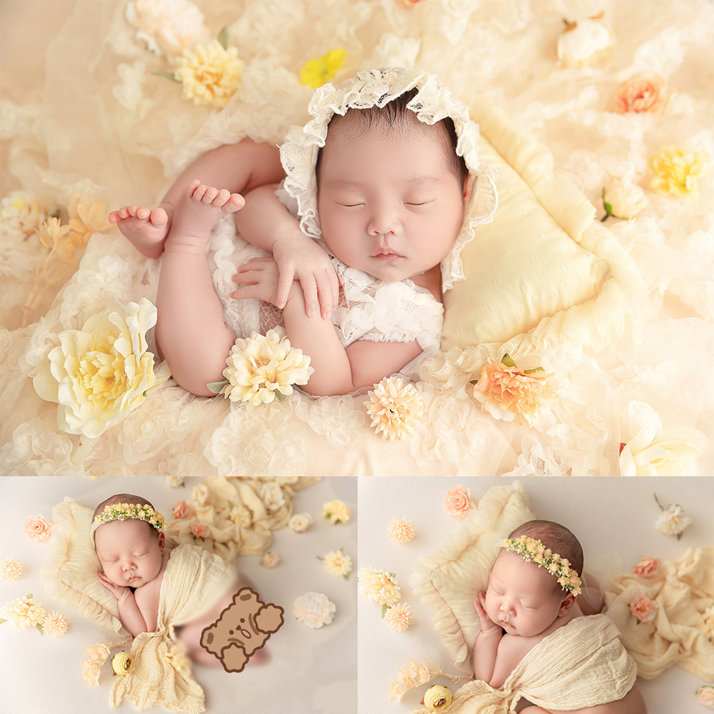 Newborn Photography Props Baby Girl Lace Costume Set Headband Butterfly Wings Props Photo Studio Baby Shooting Decor Accessories