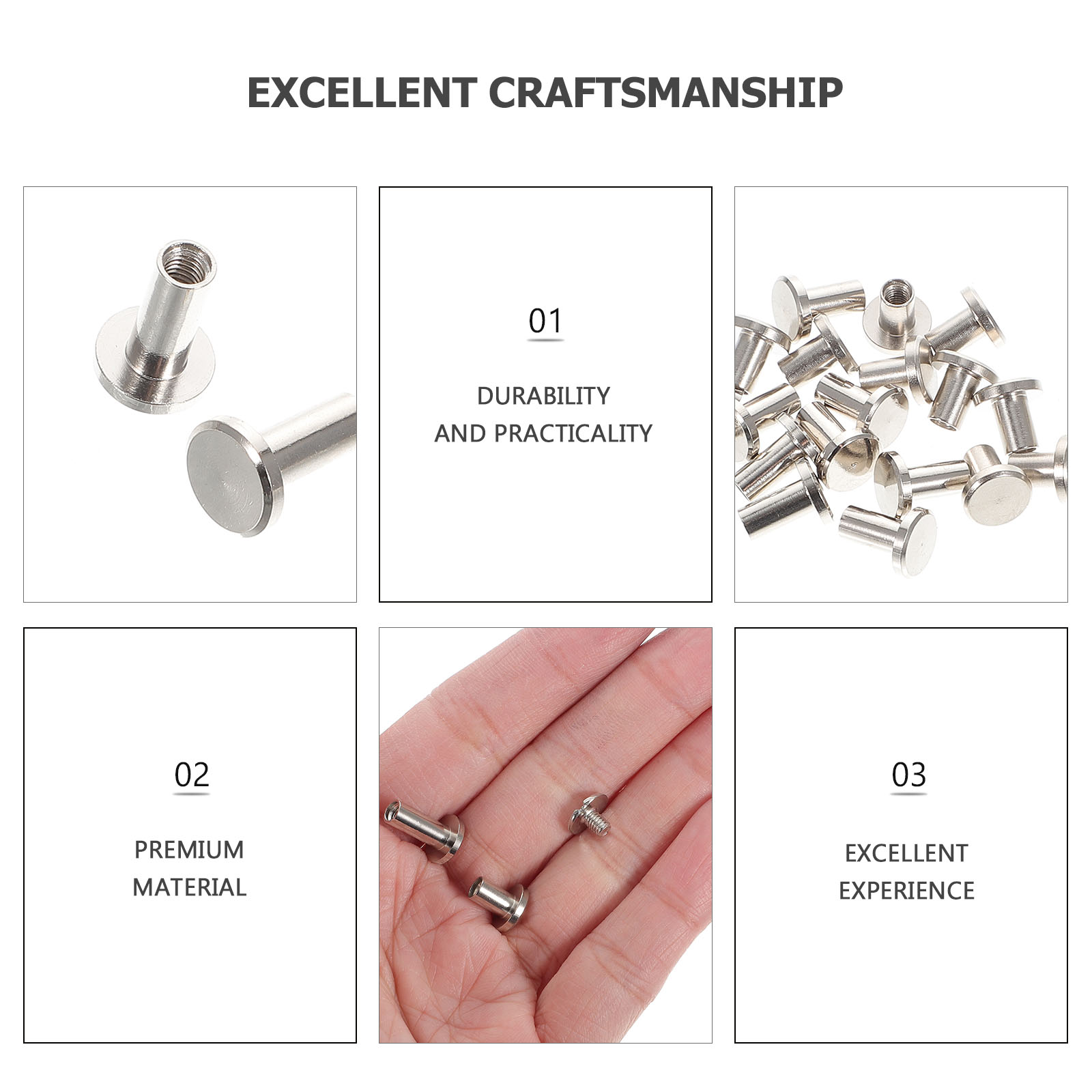 30 set Repair Screw Set Metal Binding Screws For Photo Album Scrapbook Account Book Diy Craft Solid Alloy Screw