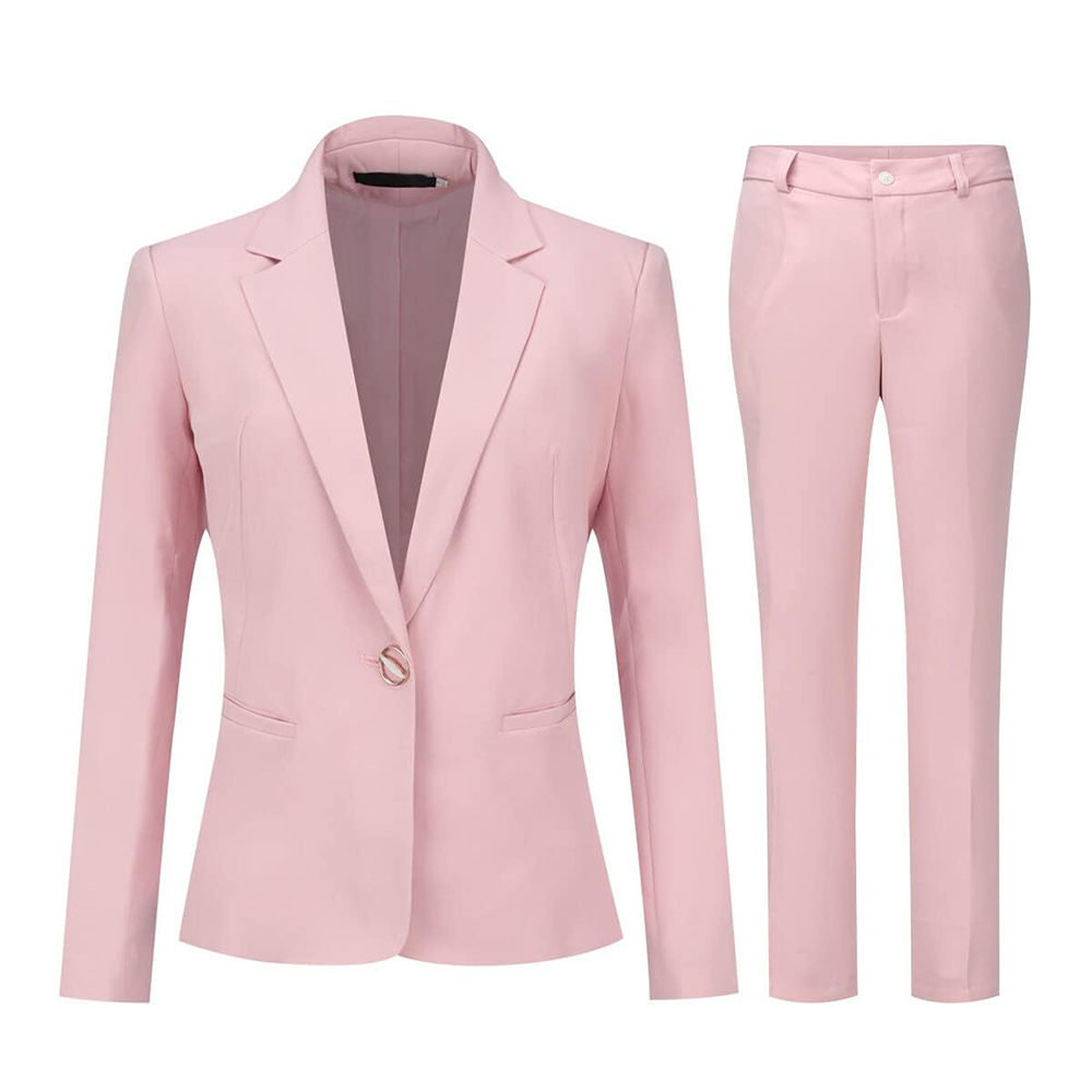 Women's 2 Piece Suit One Button Business Suit Casual Office Work Outfits Blazer Pants Set Suits Customized