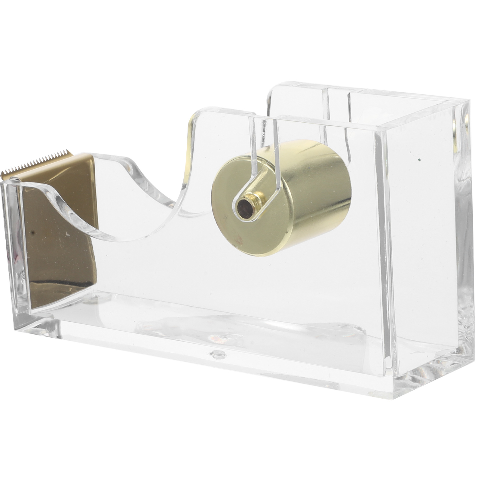 1pc Acrylic Tape Dispenser Alloy Material Compact Portable Desktop Stationery Office Supply Home Office Use Lightweight