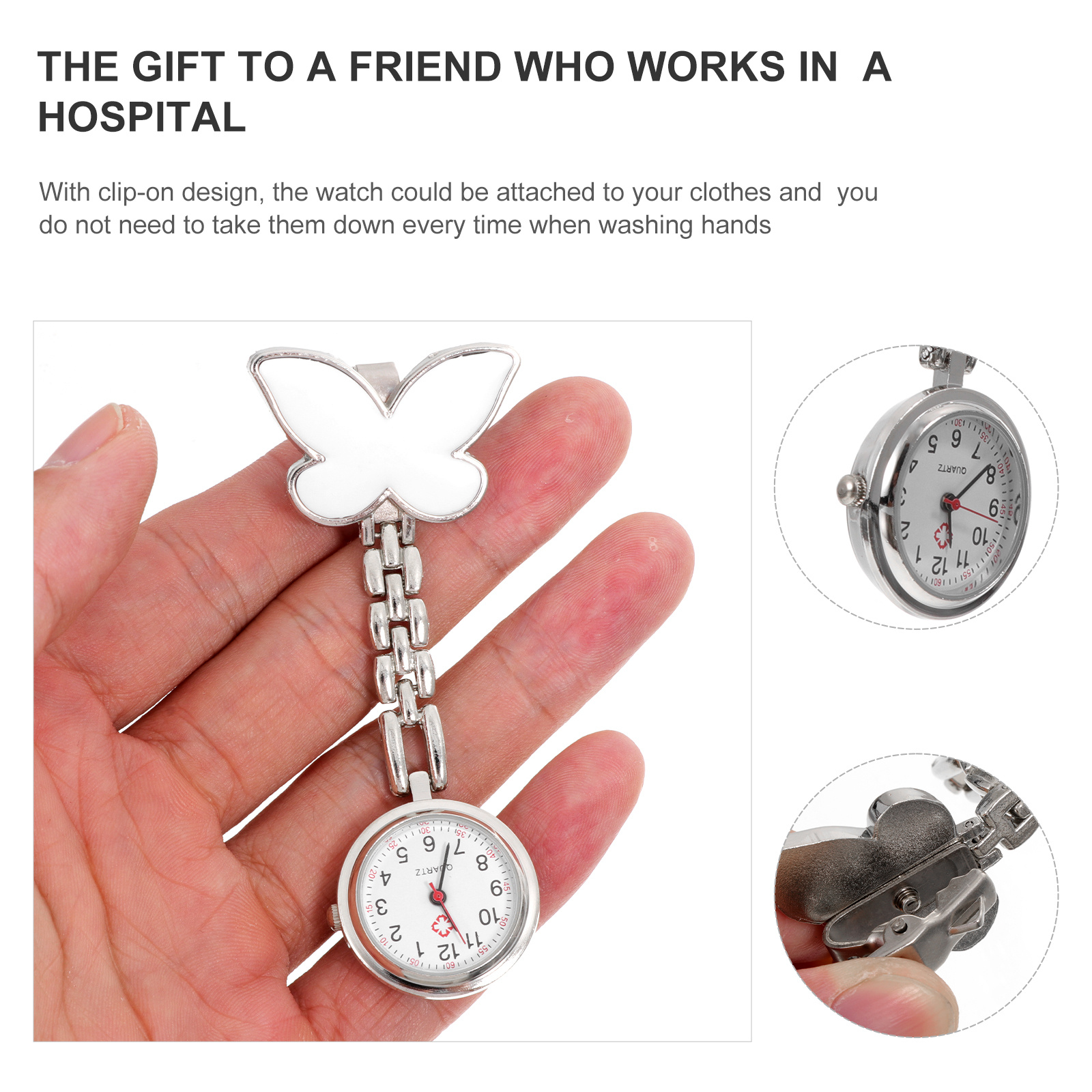 Women Nurse Watch Clip On Pocket Watch Doctor Brooch Fob Pendant Durable Accurate Timing Medical Gift For